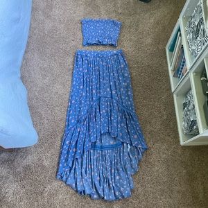 American Eagle Floral High Low Skirt Set